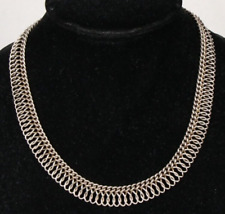 Spritziges Bauhaus Silber Collier mid century Halskette 835 silver necklace