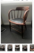 CAPTAINS CHAIR ARMLEHNSTUHL 1890 ANTIK VIKTORIANISCHER SCHREIBTISCH STUHL Teak