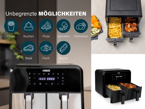 2in1 heißluftfritteusen xxl - heißluftfritteusen,