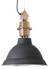 LINCOLN Vintage Hänge Lampe Industrie Loft Kupfer Decken Leuchte Schwarz matt