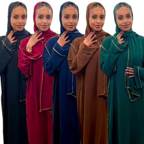 Damen premium goldrand abaya - premium,