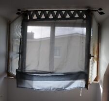 Raffrollo Grün komplett Gardinenstange 120 cm plus 11 Ringe Endstücke Schwarz