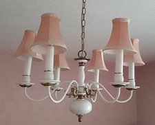 Vintage Kronleuchter Barock Stil Weiß/Rosa