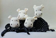 Topomini Nilpferd dunkelblau Sterne 4 x Kuscheltuch Schmusetuch Schnuffel (T174)