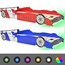 Bett Kinderbett mit LED Autobett Rennwagen DesignJugendbett Junge 90 x 200 cm