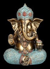 Ganesha Figur - Segnende Gottheit im Lotussitz - spirituelle Elefanten Deko 