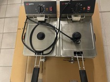 GGM Gastro Elektro Doppelfritteuse 8+8 Liter 6,5kW mit Ablasshahn Edelstahl