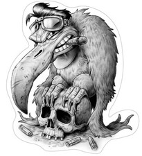 Aufkleber Cooler Adler Sticker Vogel Geier  Skull Schädel  Zigarre ca. 12x10 cm