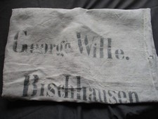 alter Getreidesack Leinensack, "George Wille Bischausen."