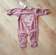 Babykleidung, Strampler Gr. 50/56 Langarm Disney Bambi, H&M, Baumwolle, Rot