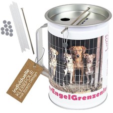 HMF Spendendose 100 mm mit Griff INDIVIDUELLE Klebefolie Sammeldose Sammelbüchse