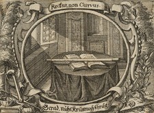 J. MEYER (1655-1712), Rectus, non Curvus, Radierung Barock Religiös 1650-1699