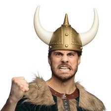 Wikingerhelm Erik Helm mit Hörnern Wikinger-Kostüm Barbar Karneval Motto-Party
