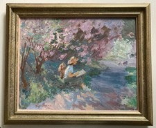 Vintage Ölgemälde Waldszene