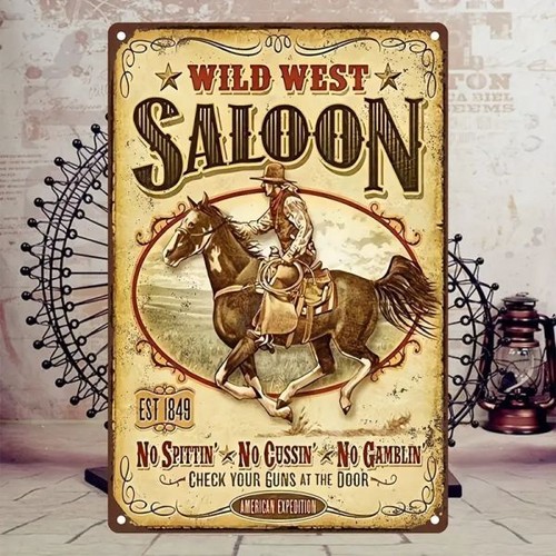 Blechschild wild west saloon - wild,