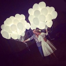 50x LED 30cm Helium Weiß