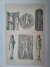 Antiker Druck 1870 Skulptur