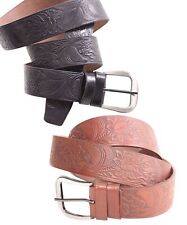 geprägter vintage Style Western Flower retro oldschool Ledergürtel unisex 