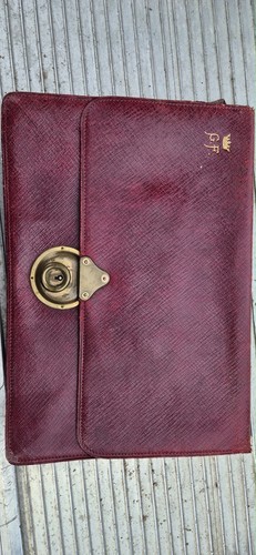 Antike leder brieftasche - antike, um