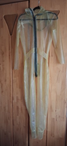 Latex catsuit transparent mit - transparent,