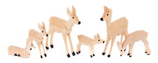Rehe geschnitzt 6 Stück