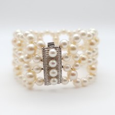 Perlen Armband mit 835 Silber Verschluss - (209)