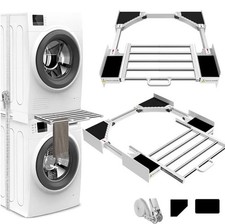 NIUXX Universal Stapelset für Waschmaschine und Trockner, verstellbares Stapelregal-Set