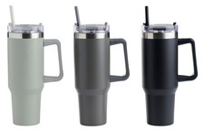 Thermobecher mit Strohhalm 1100ml Trinkbecher Isolierbecher Edelstahl ToGo