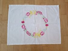Tischdecke ca. 62x50 cm Blumen Weiß Rosa Klein Baumwolle Mitteldecke Tischläufer