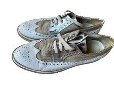 Budapester Borgues Loafer Alfredo Giantin weiß beige silber Leder 20er retro 39