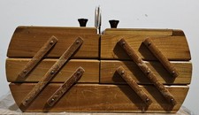 Nehkästschen, Nähkasten, Holz, Alt, Vintage, mit Inhalt