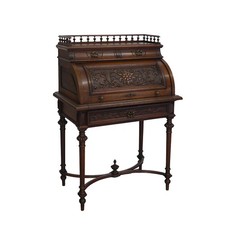 Antiker Damen-Sekretär um 1880 Runddeckel-Sekretär  aus Eiche B: 87 cm -11823-