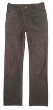 lange Herren- LEDERJEANS  / Nubuk- Lederhose in dunkel- braun ca. W31 / L35