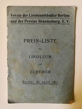 Linoleum Preisliste 1911