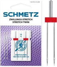 SCHMETZ - 2 Nähmaschinennadeln /Zwillings-Stretch-130/705 H-S ZWI Dicke: 4.0/75