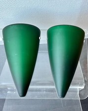 2 Wandlampen Apliken Grünes Überfangglas Vianne Frankreich vintage 80 er