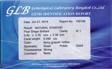 Echter Fancy Yellow Diamant