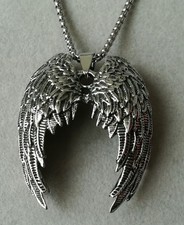 Schutzengel Anhänger + Halskette Silber Engelsflügel Engel Flügel Glücksbringer