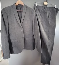 Anzug Herren H&M Größe 52 Slim Fit Schwarz Muster Business
