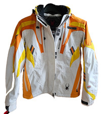 Spyder / Skijacke / Damen Größe 34 in Weiß /Orange/Gelb mit vielen Details