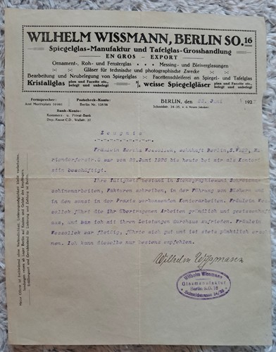 Historischer briefbogen 1927 - historischer,