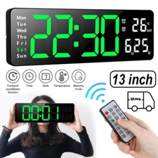 Wanduhr Digital 13" LED Groß