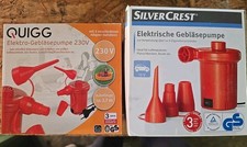 Elektro Gebläsepumpe Doppelpack Luftpumpe 12V PKW +  230V Aufpumpen/Entlüften