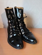 TOGA PULLA Damen Schwarz Leder Mid Pull On Stiefel UK 39 Pre-loved 
