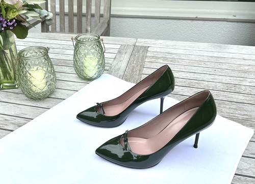 Gucci dunkelgrüne pumps - gucci,