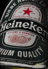 BRAUEREI-WERBESCHILD (BLECH) "HEINEKEN-BEER" (NIEDERLANDE)