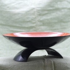 Emaille Schale rund Mid Century Konfektschale kleine Snackschale DDR 1960er Rot