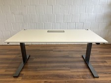 Steelcase Schreibtisch 160x80cm  mit Gasdruckfeder weiß anthrazit