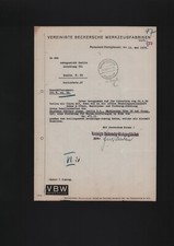 REMSCHEID-VIERINGHAUSEN, Brief 1939, Vereinigte Beckersche Werkzeug-Fabriken