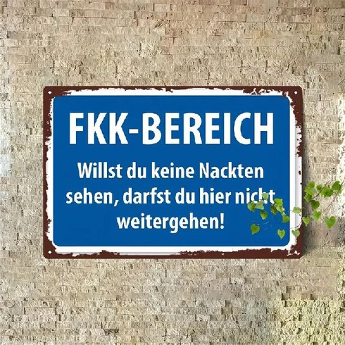 Blechschild fkk bereich willst - bereich,